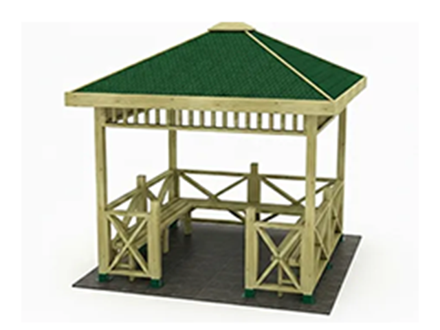 Ahşap Kamelya Kameriye ve Gazebo Modelleri / Ahşap Mini Kare Kameriye 250(L)X250(W) - 70125